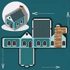 ocuklar iin hazr ev model maketi ablonu, paper craft model house